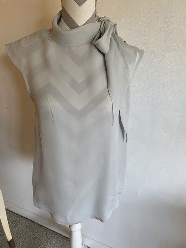 John silk blouse gray - blouse, sz