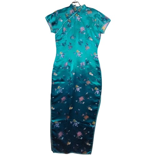 Vintage 60s 70s teal silk - 70s,